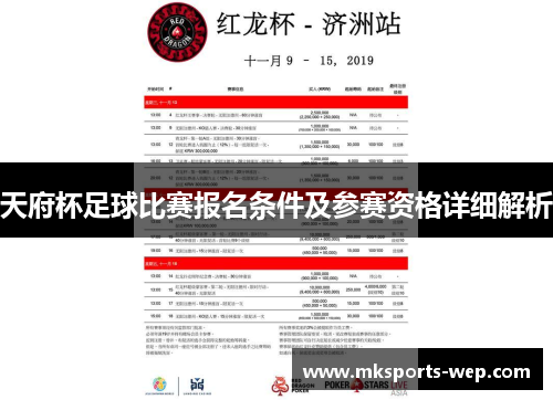 天府杯足球比赛报名条件及参赛资格详细解析